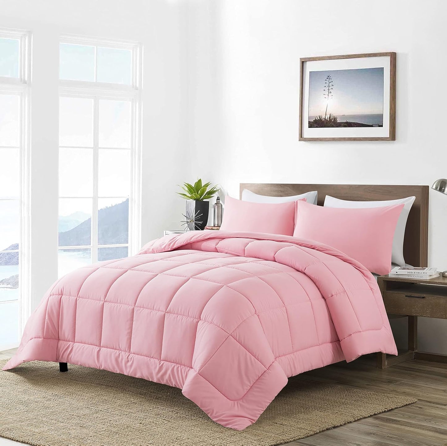 Blush Elegance All-Season Comforter Set – Ultra-Soft Down Alternative Luxury Bedding, Available in Queen and King Sizes