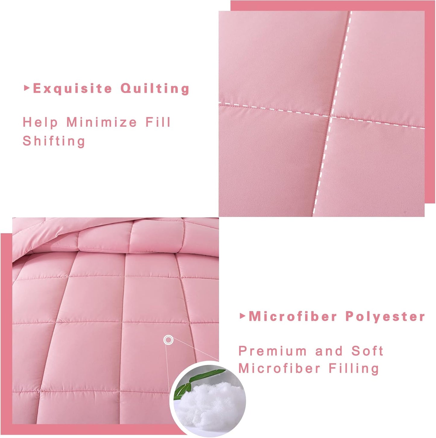 Blush Elegance All-Season Comforter Set – Ultra-Soft Down Alternative Luxury Bedding, Available in Queen and King Sizes