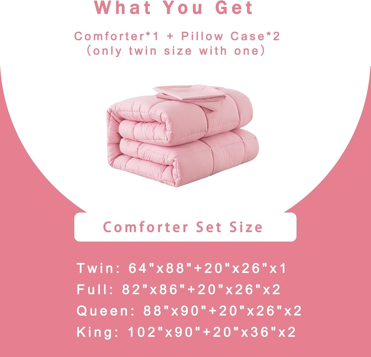Blush Elegance All-Season Comforter Set – Ultra-Soft Down Alternative Luxury Bedding, Available in Queen and King Sizes