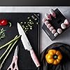 Kitchen Knife Block Set, 14 Pieces Knife Set with Wooden Block & Sharpener Steel & All-purpose Scissors, High Carbon Stainless Steel Cutlery Set (Pink)
