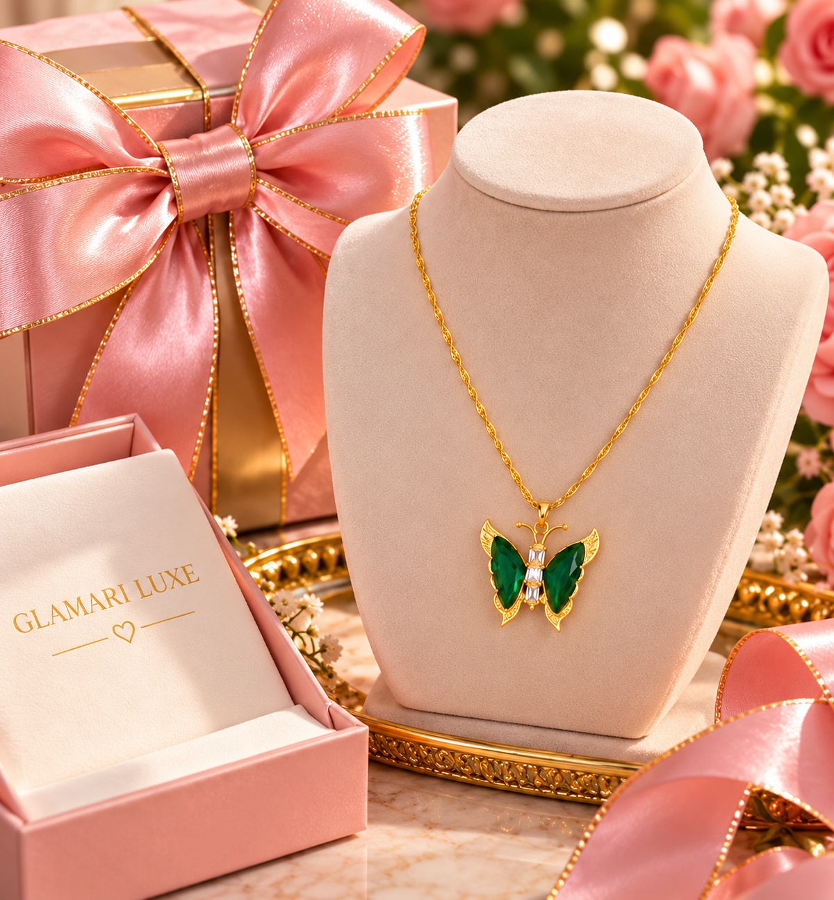 The Emerald Butterfly Necklace