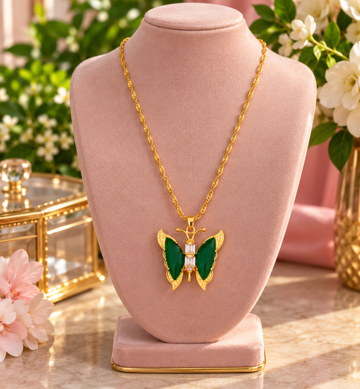 The Emerald Butterfly Necklace