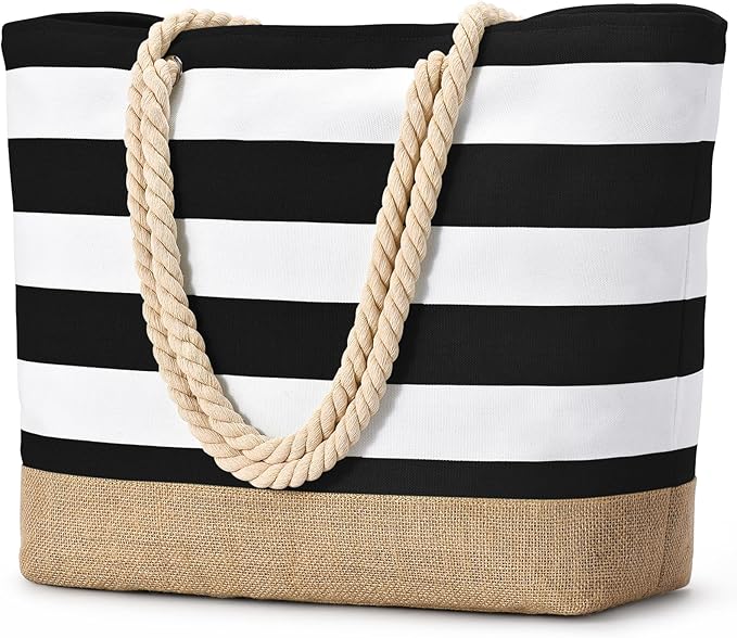 SeaReady Beach Bags for Women Large Canvas Beach Tote Bag Beach Bags Waterproof Sandproof