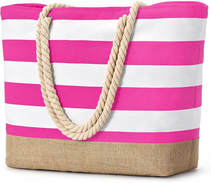 SeaReady Beach Bags for Women Large Canvas Beach Tote Bag Beach Bags Waterproof Sandproof