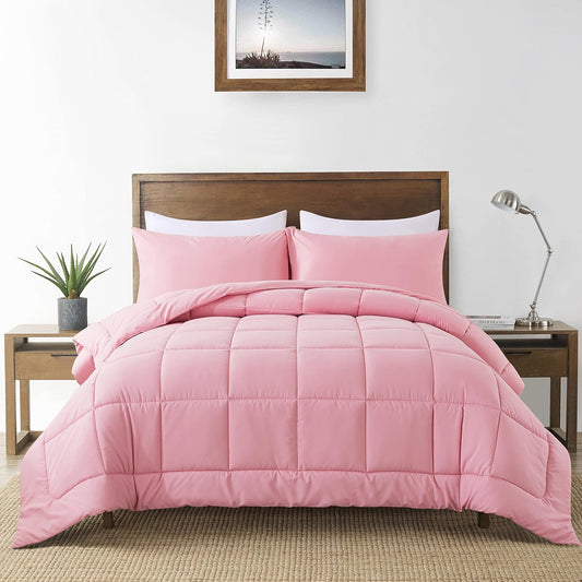 Blush Elegance All-Season Comforter Set – Ultra-Soft Down Alternative Luxury Bedding, Available in Queen and King Sizes