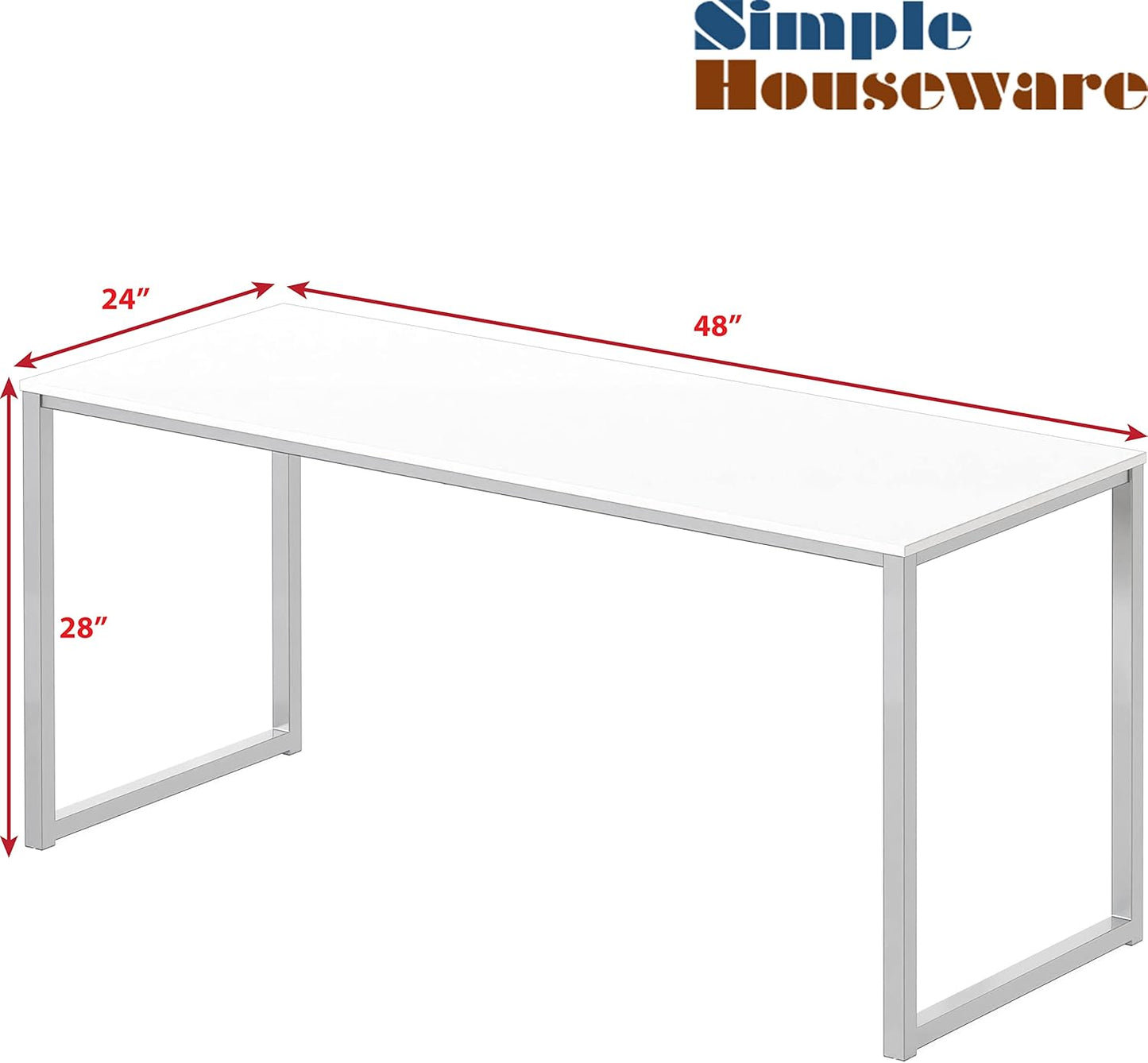 SHW Mission 48-Inch Home Office Computer Desk, White