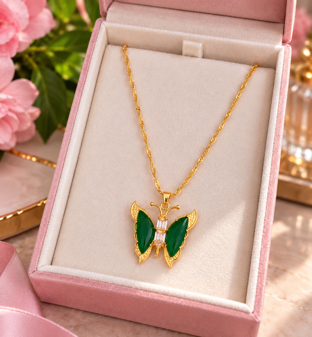 The Emerald Butterfly Necklace